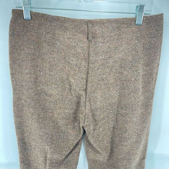 Lilibleu Women's Tweed Flannel Wool Flat Front Flared Pants Brown Size 8 NWT - Picture 5 of 13